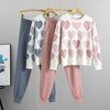 Jill™ – Chic Heart Pattern Knit Two-Piece Set